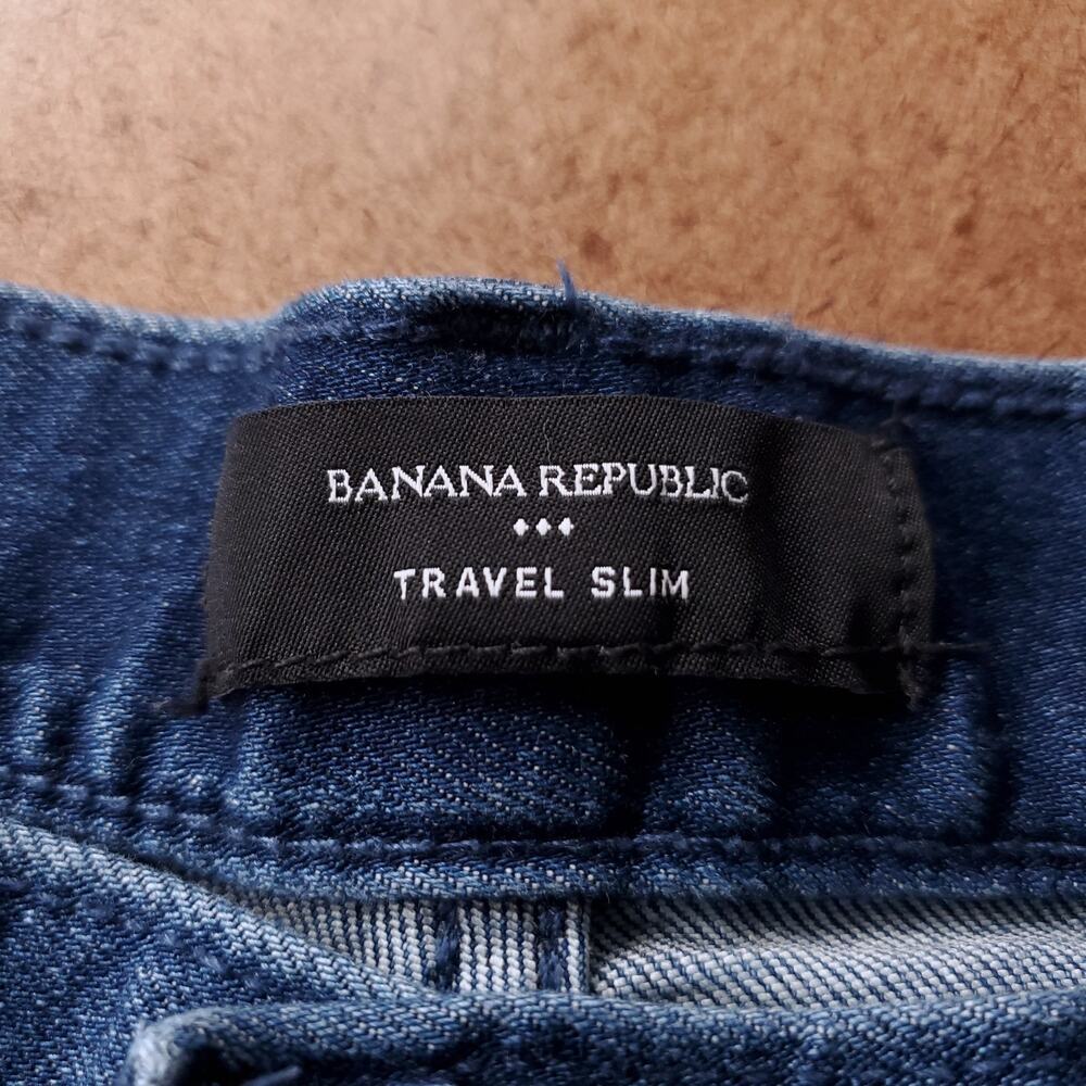 Banana Republic Jeans Men 31x30 Blue Travel Slim Stretch Smart Casual Denim - Picture 5 of 12